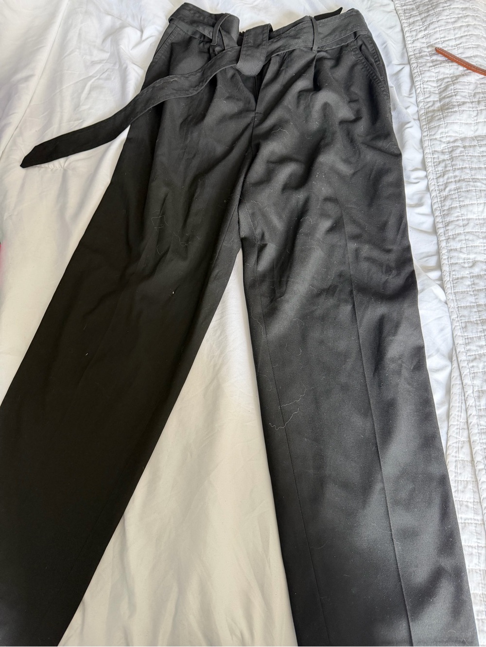 GAP Black Gathered belted high waist pant